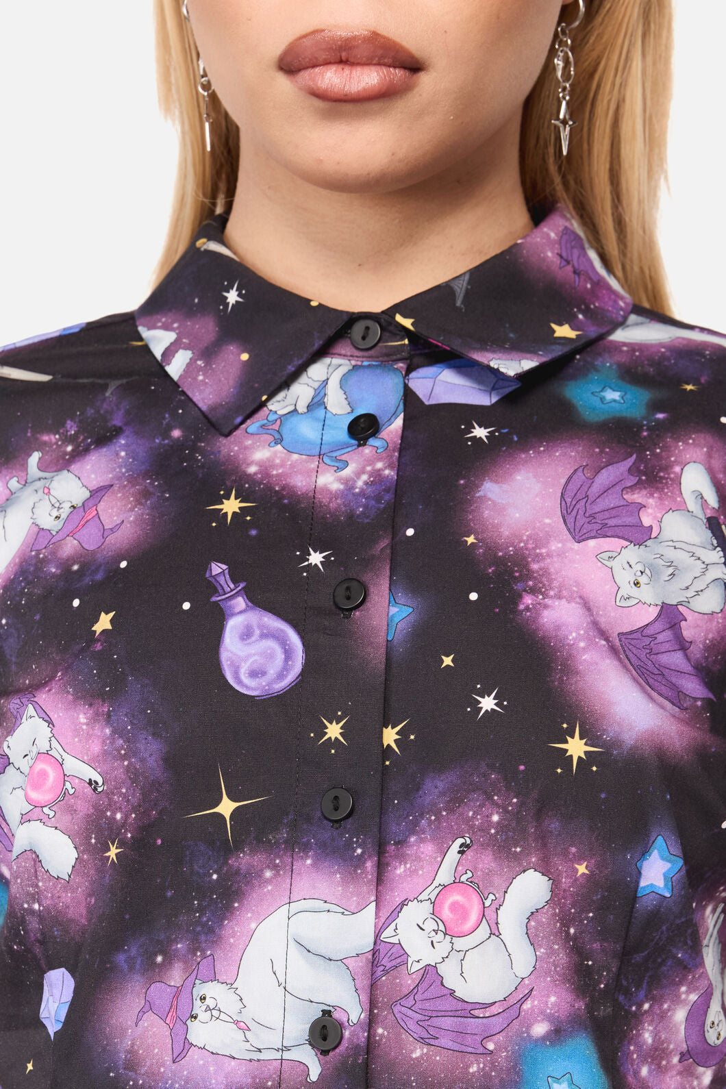 Black Friday - Witches Familiar Short Sleeve Blouse - black