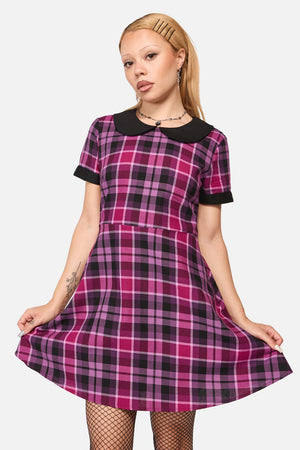 Black Friday - Predictions Tartan Dress - plum-black
