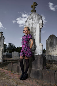 Black Friday - Predictions Tartan Dress - plum-black