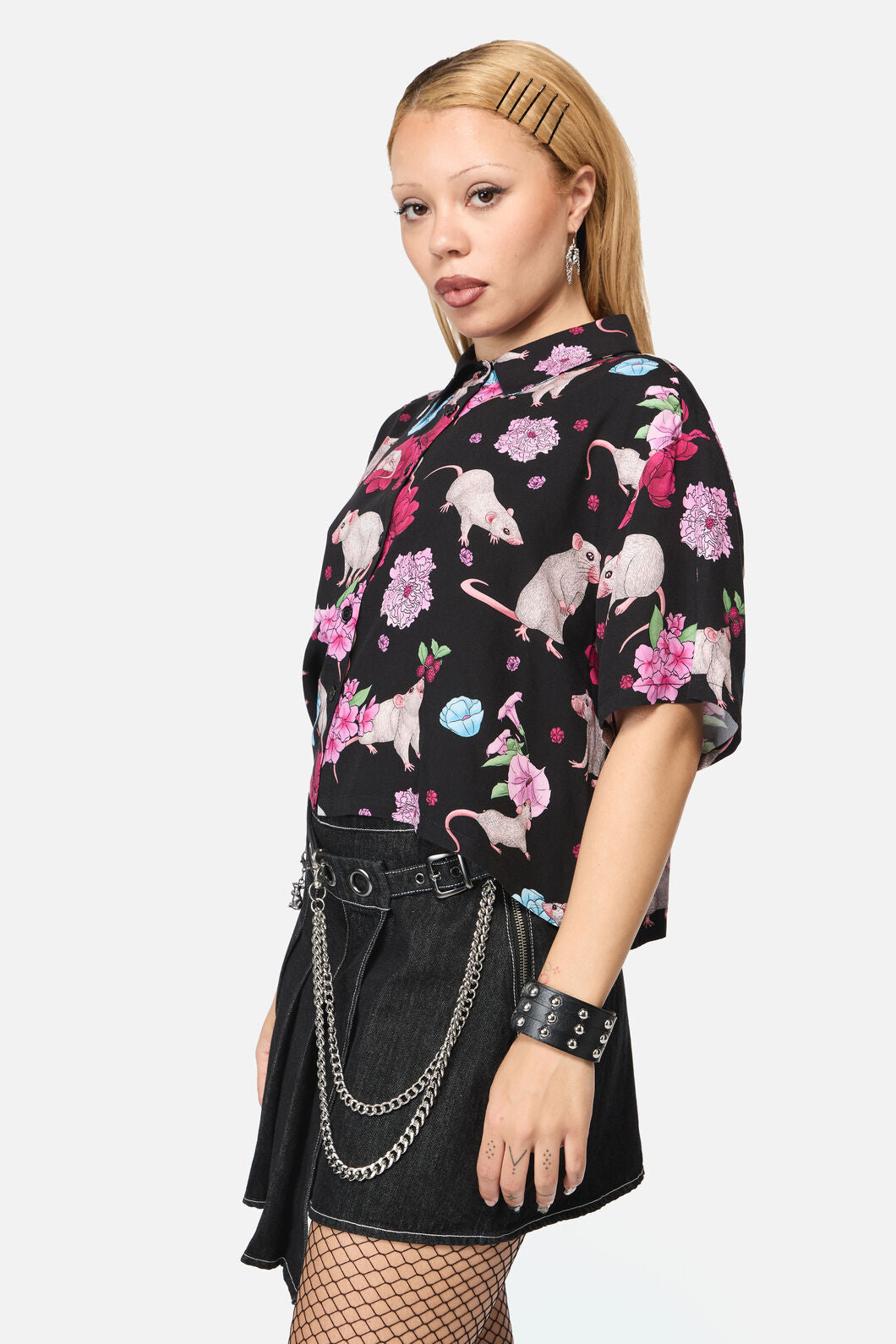 Black Friday - Rat-A-Tat Print Blouse - black