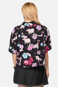 Black Friday - Rat-A-Tat Print Blouse - black