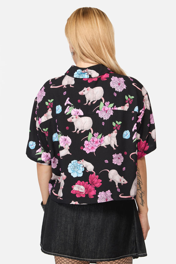 Black Friday - Rat-A-Tat Print Blouse - black