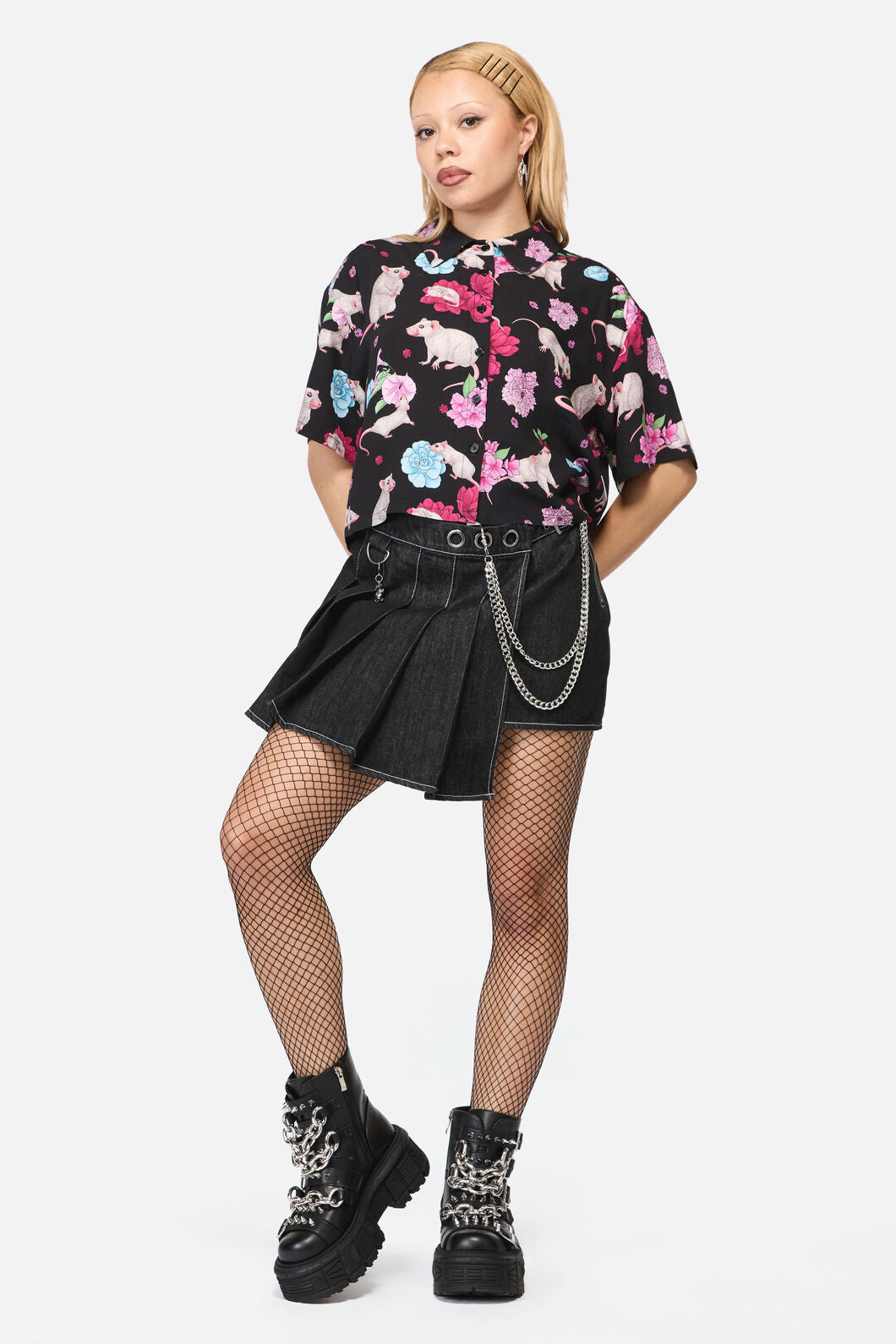 Black Friday - Rat-A-Tat Print Blouse - black