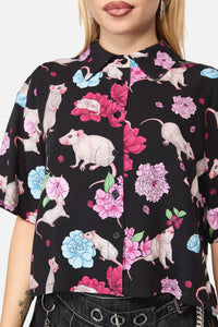 Black Friday - Rat-A-Tat Print Blouse - black