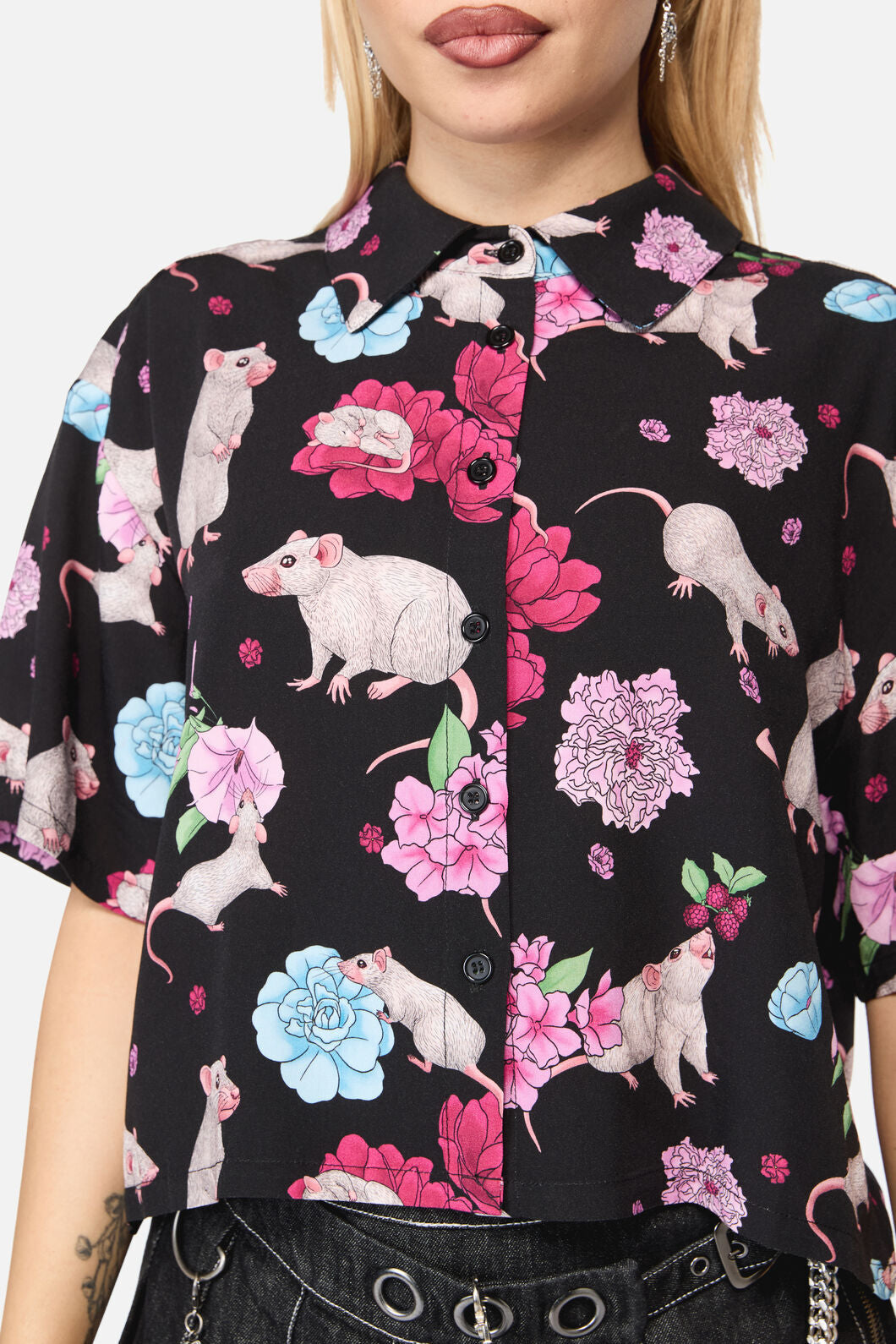 Black Friday - Rat-A-Tat Print Blouse - black