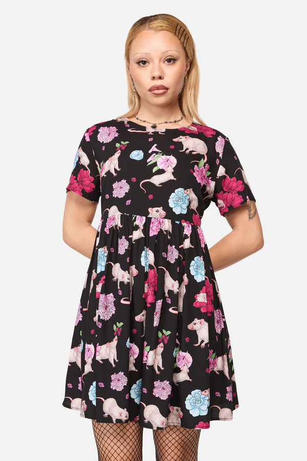 Black Friday - Rat-A-Tat Print Dress - black