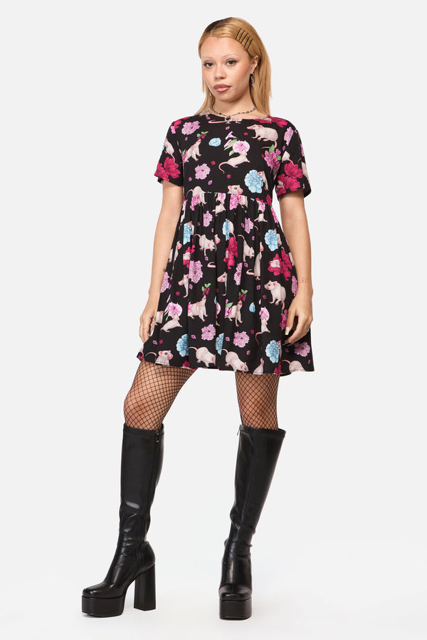 Black Friday - Rat-A-Tat Print Dress - black