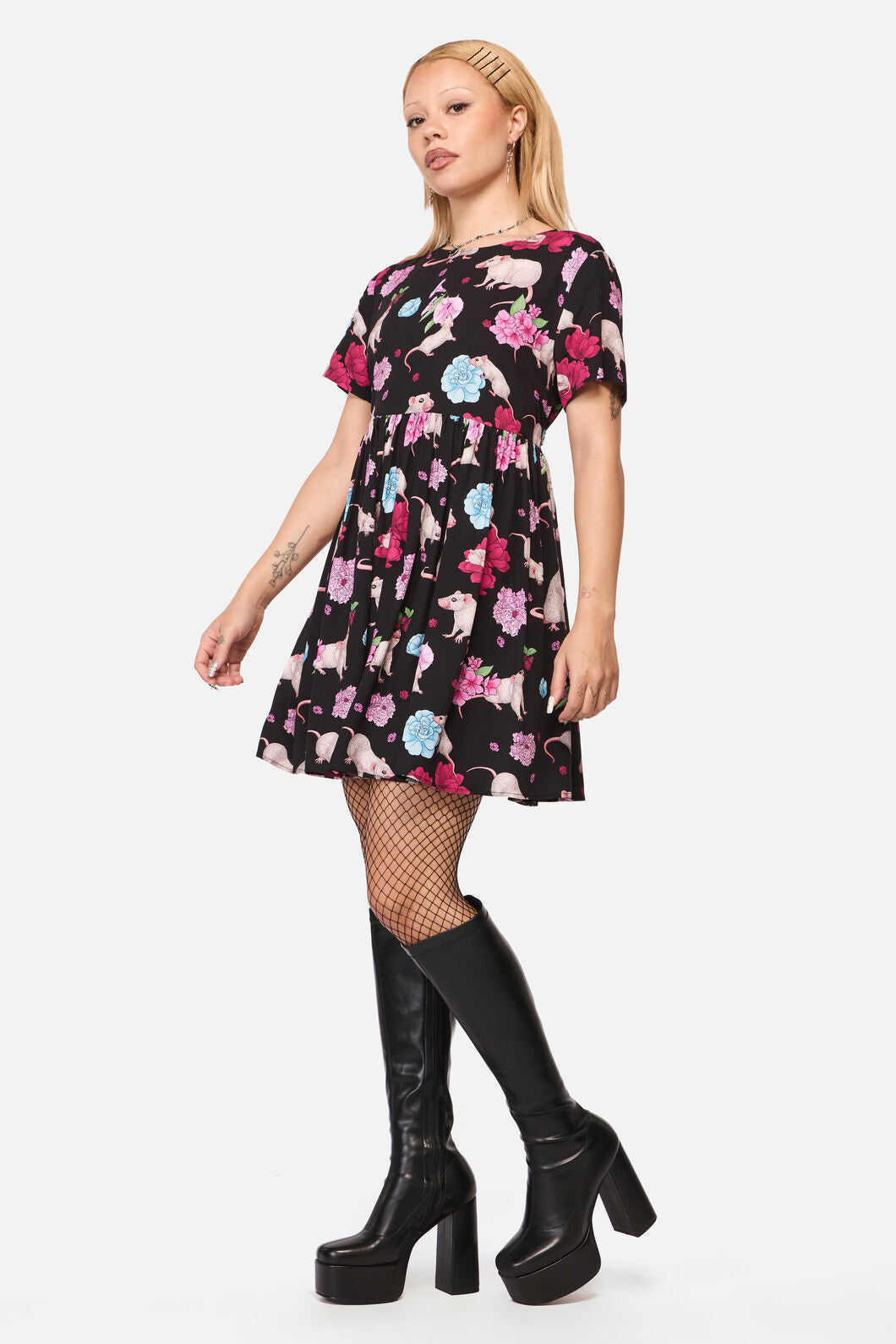 Black Friday - Rat-A-Tat Print Dress - black