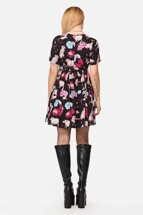 Black Friday - Rat-A-Tat Print Dress - black