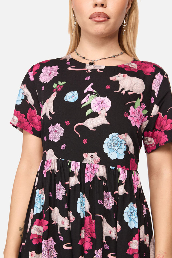 Black Friday - Rat-A-Tat Print Dress - black