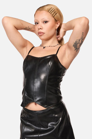 Black Friday - Trickz Pu Punk Top - black