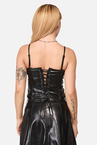 Black Friday - Trickz Pu Punk Top - black