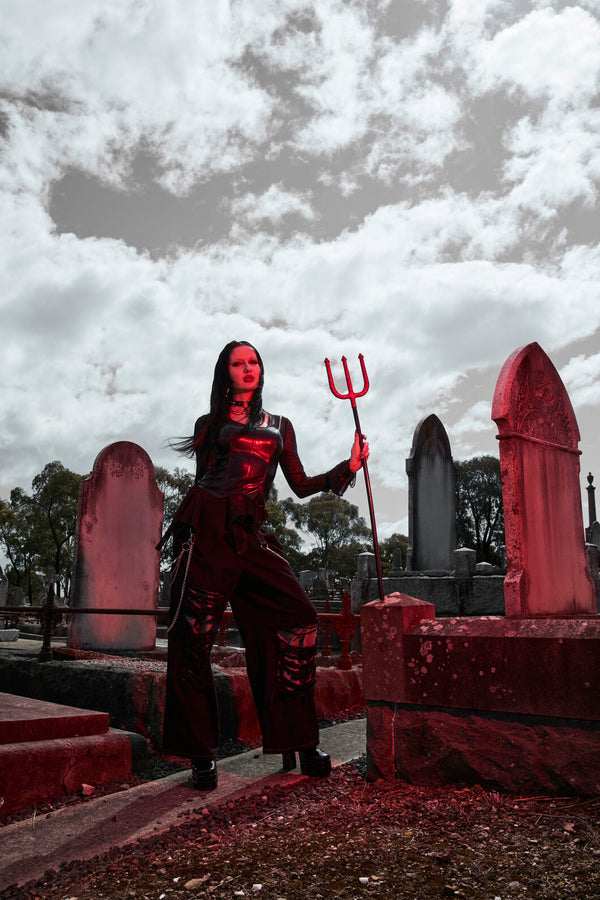 Black Friday - Trickz Pu Punk Top - black