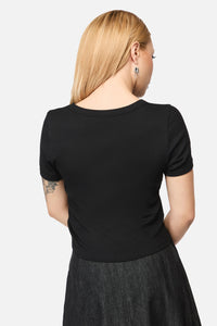 Black Friday - Marianne Crop Print Tee - black