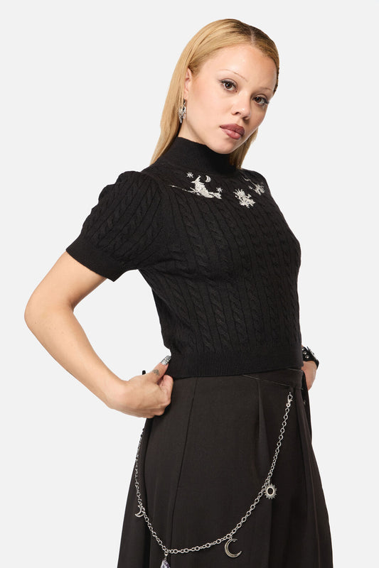 Black Friday - Marianne Cableknit Top - black