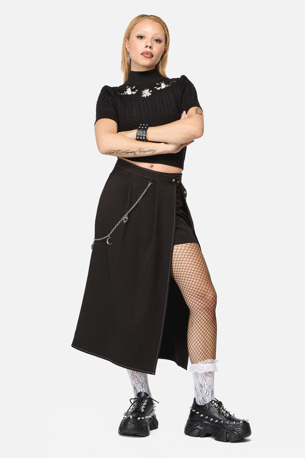 Black Friday - Fiona Midi 2 Piece Skort - black