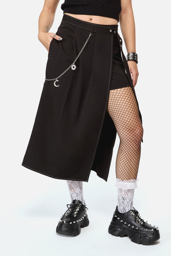 Black Friday - Fiona Midi 2 Piece Skort - black