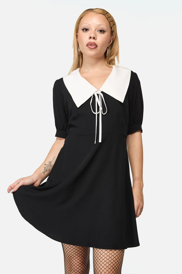 Black Friday - Fiona Contrast Collar Dress - black