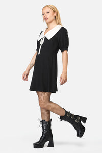 Black Friday - Fiona Contrast Collar Dress - black
