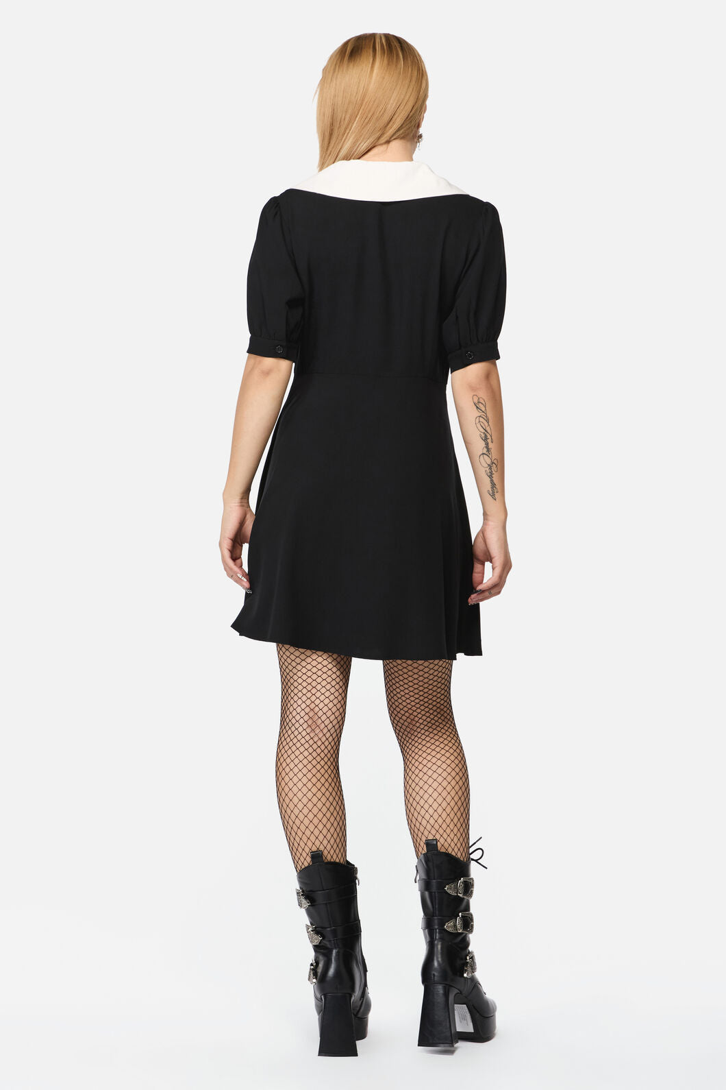 Black Friday - Fiona Contrast Collar Dress - black