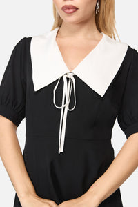 Black Friday - Fiona Contrast Collar Dress - black