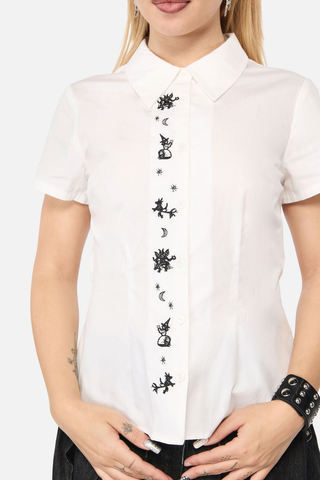 Black Friday - Fiona EmbroideredPlacketBlouse - cream