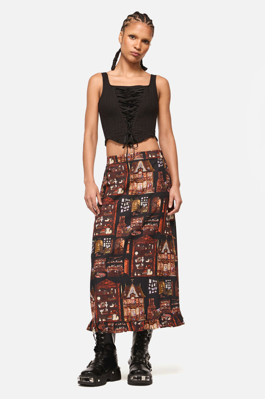 Black Friday - Covenstead Goth Midi Skirt - multi