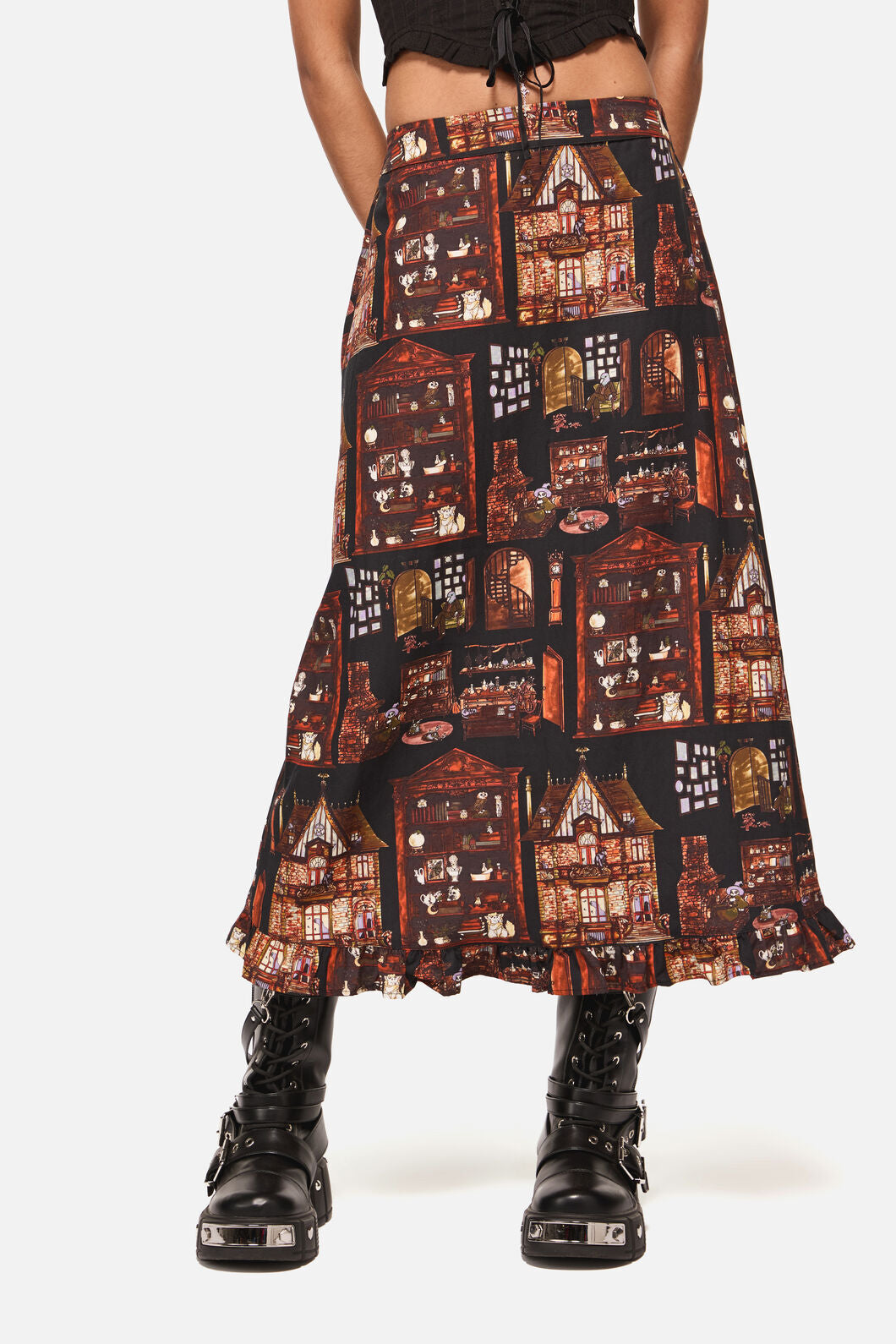 Black Friday - Covenstead Goth Midi Skirt - multi