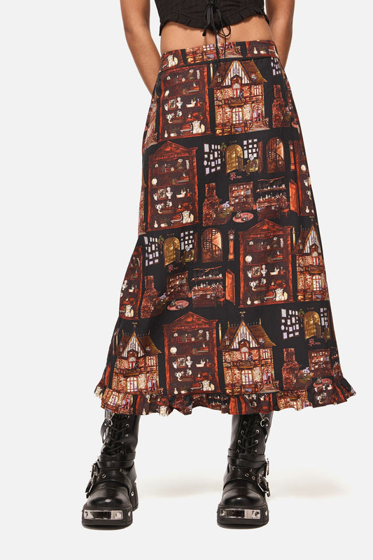 Black Friday - Covenstead Goth Midi Skirt - multi