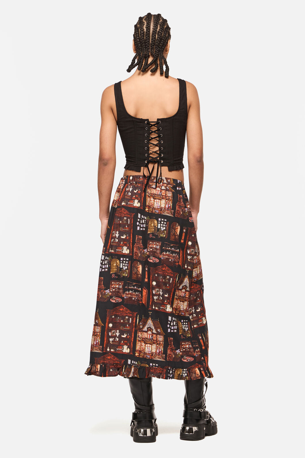 Black Friday - Covenstead Goth Midi Skirt - multi