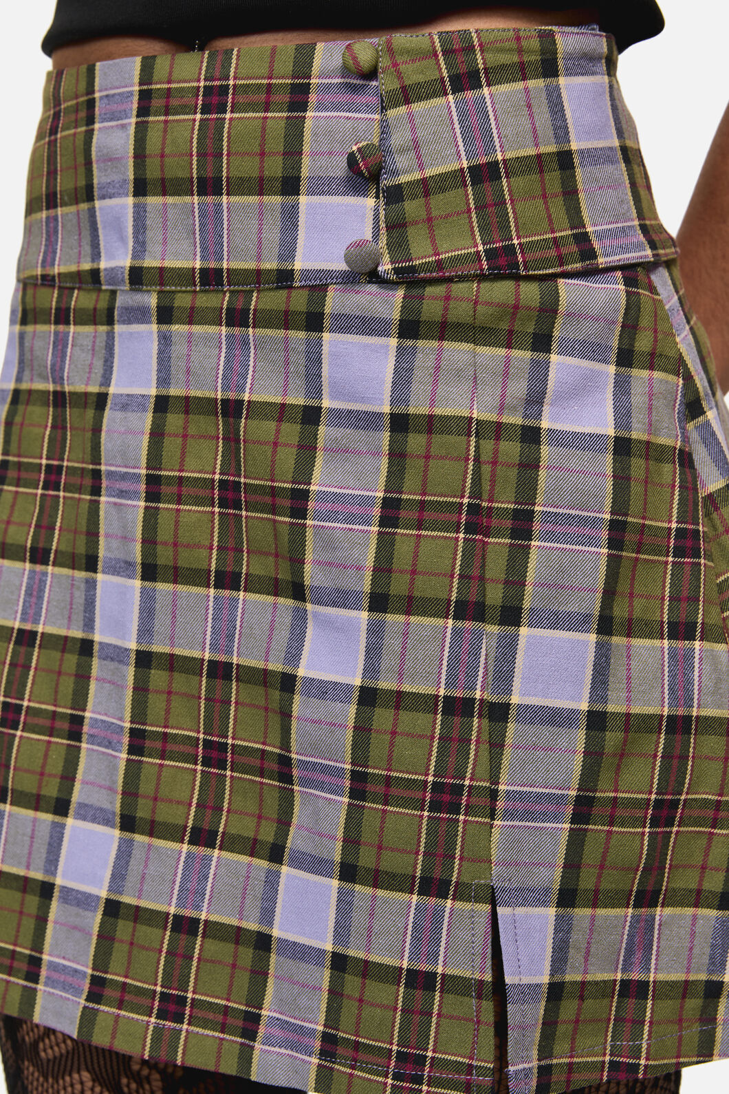 Black Friday - Apothecarius Tartan Goth Skort - moss-lavender