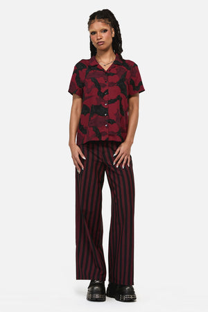 Black Friday - Batz Goth Short Sleeve Blouse - red