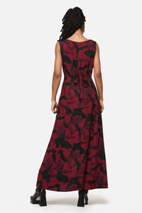 Black Friday - Batz Sleeveless Goth MidiDress - red