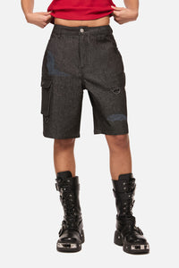 Black Friday - Batz Denim Goth Cargo Short - black