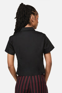 Black Friday - Batz Goth Short Sleeve Blouse - black