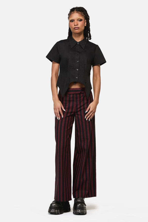 Black Friday - Batz Goth Short Sleeve Blouse - black