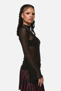 Black Friday - Batz Goth Mesh Top - black