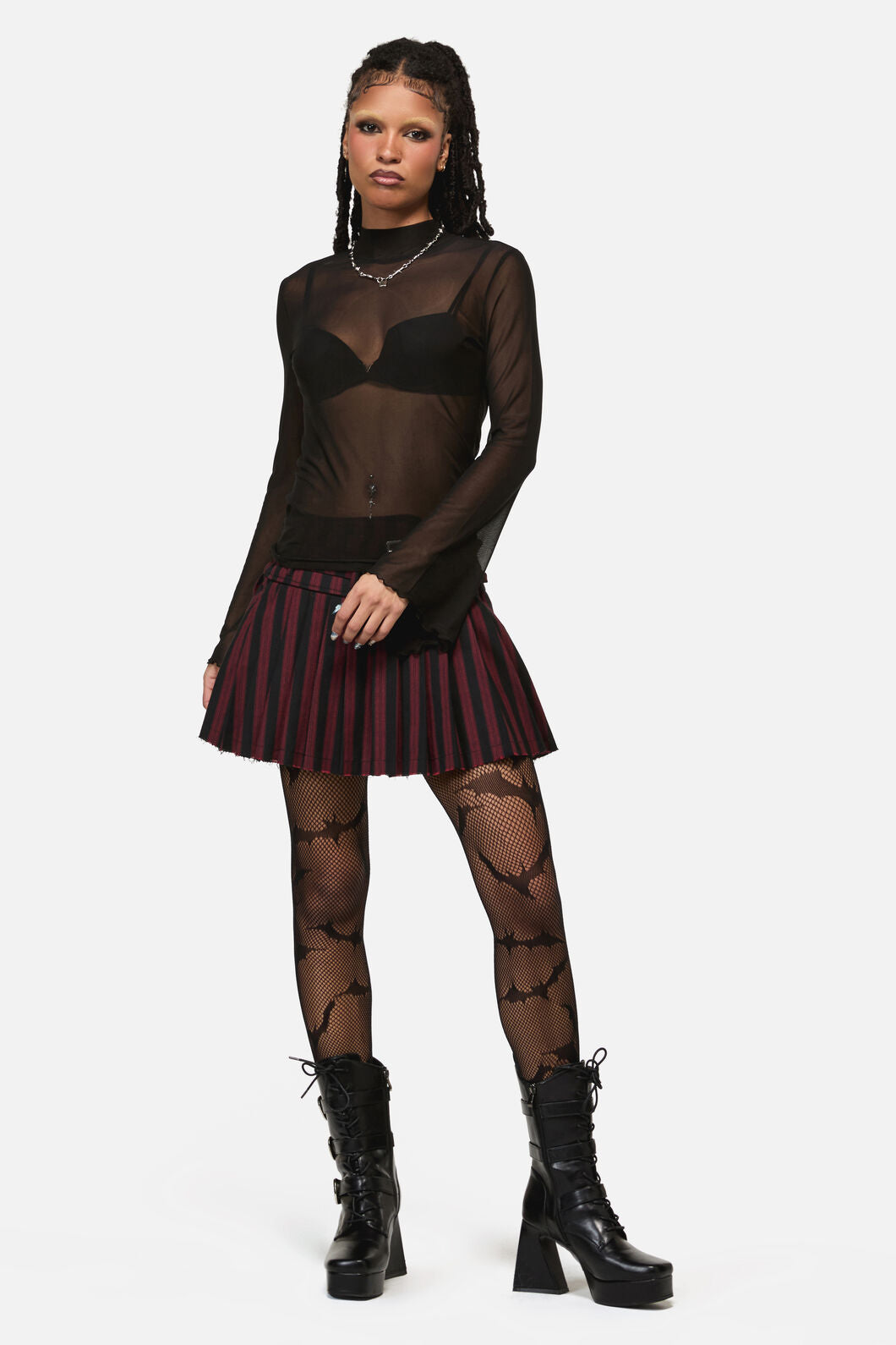 Black Friday - Batz Goth Mesh Top - black
