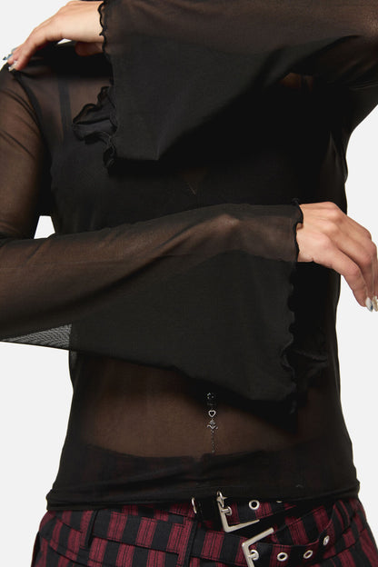 Black Friday - Batz Goth Mesh Top - black