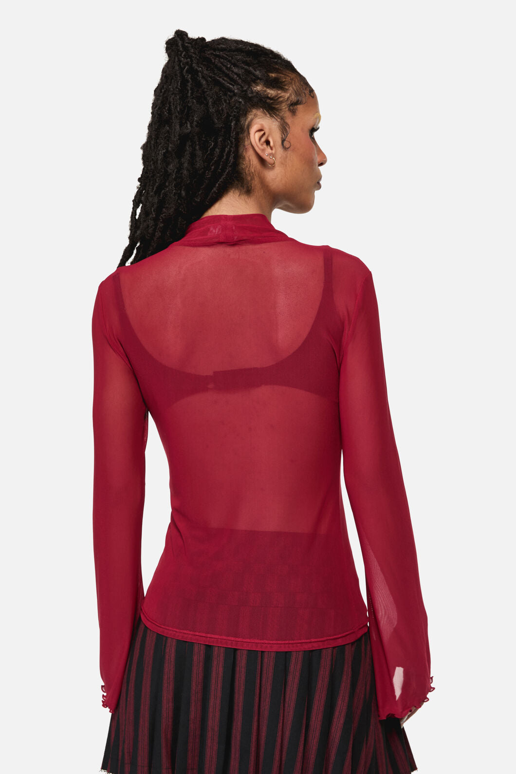 Black Friday - Batz Goth Mesh Top - red