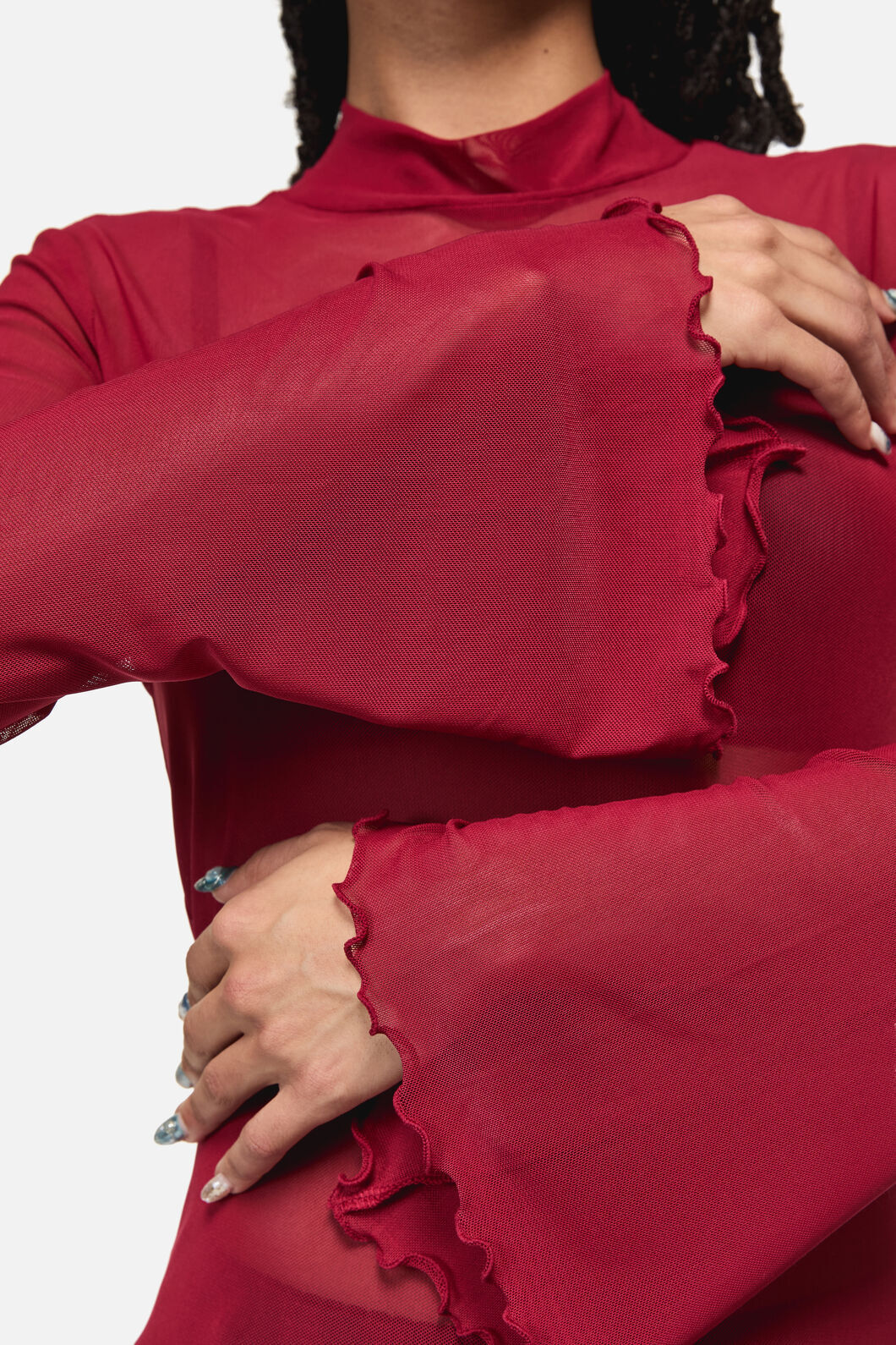 Black Friday - Batz Goth Mesh Top - red