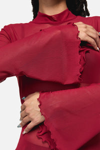 Black Friday - Batz Goth Mesh Top - red