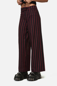 Black Friday - Sucker Pinstripe Goth Pant - black-red