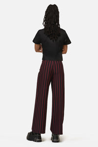 Black Friday - Sucker Pinstripe Goth Pant - black-red