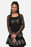Black Friday - Ellen Lace Goth Sleeve Top - black