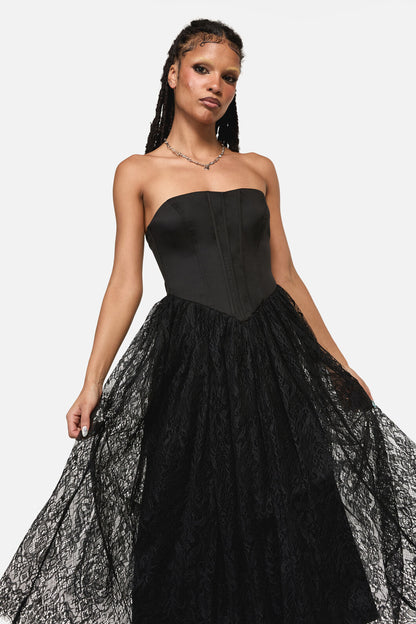 Black Friday - Ellen Lace Goth Formal Dress - black
