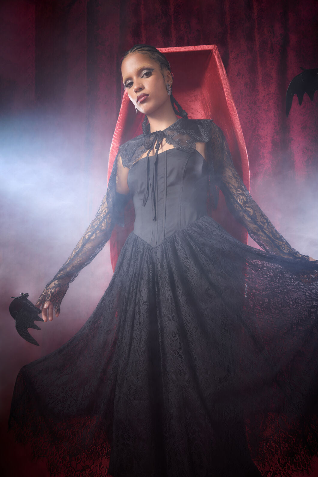 Black Friday - Ellen Lace Goth Formal Dress - black