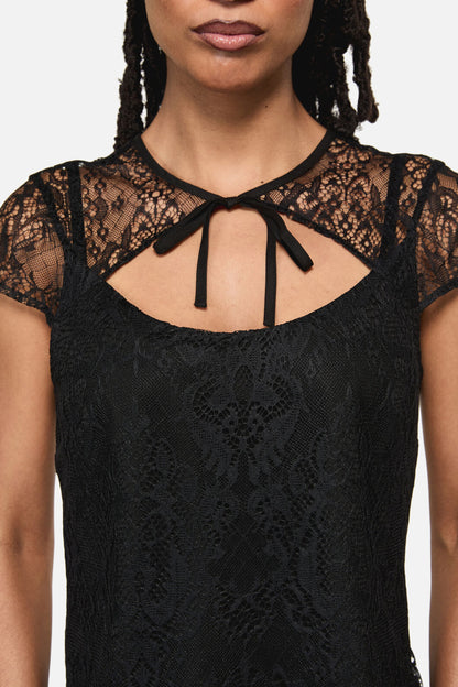 Black Friday - Ellen Lace Goth Formal Blouse - black