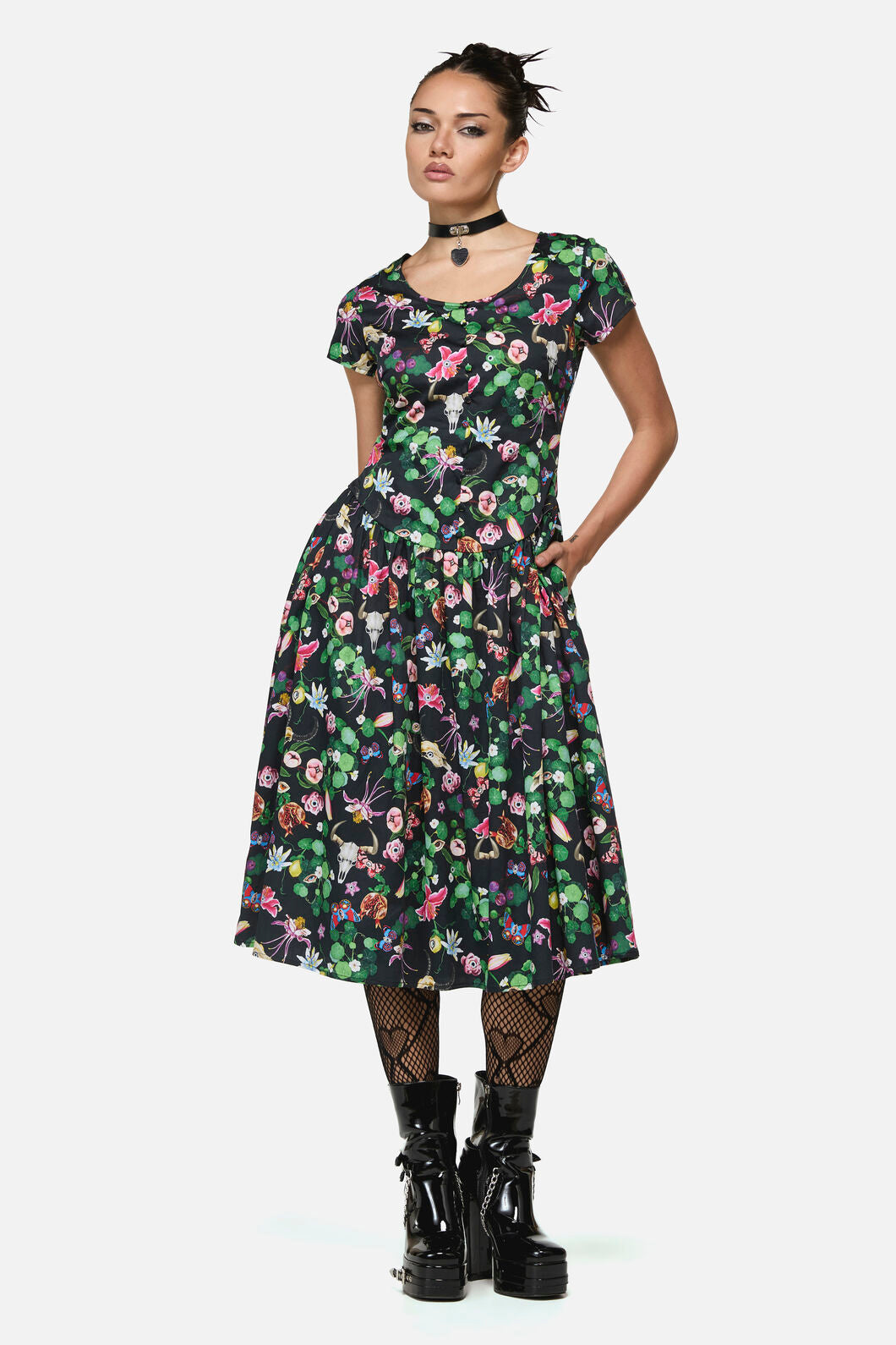 Black Friday - See No Evil Print Midi Dress - multi