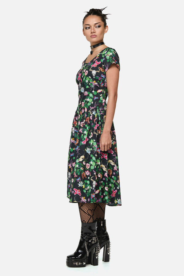 Black Friday - See No Evil Print Midi Dress - multi